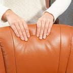 Fauteuil inclinable pivotant manuel réglable en similicuir HomCom avec repose-pieds confortable et relaxant