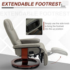 Fauteuil inclinable pivotant manuel réglable en similicuir HomCom avec repose-pieds confortable et relaxant