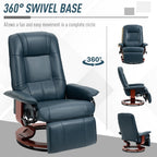Fauteuil inclinable pivotant manuel réglable en similicuir HomCom avec repose-pieds confortable et relaxant