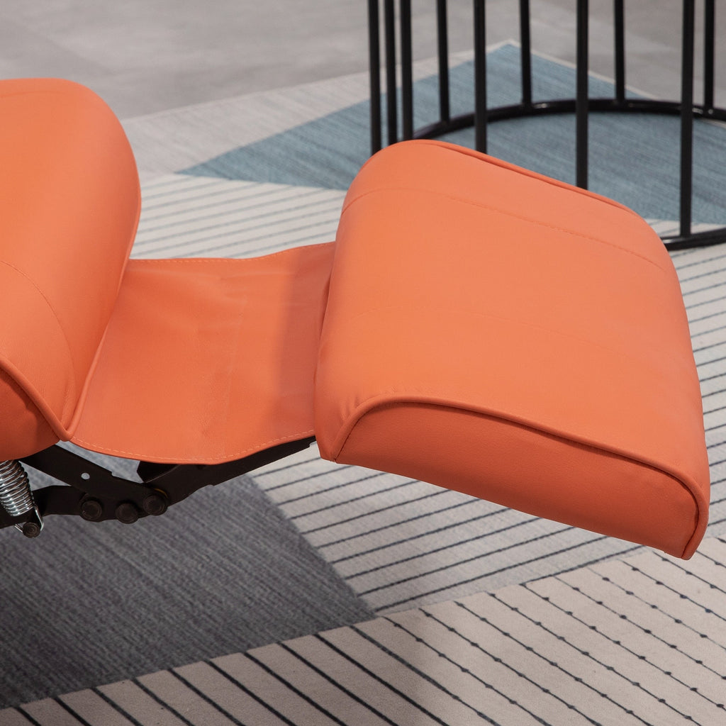 Fauteuil inclinable pivotant manuel réglable en similicuir HomCom avec repose-pieds confortable et relaxant