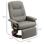 Fauteuil inclinable pivotant manuel réglable en similicuir HomCom avec repose-pieds confortable et relaxant