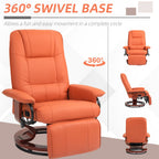Fauteuil inclinable pivotant manuel réglable en similicuir HomCom avec repose-pieds confortable et relaxant