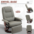 Fauteuil inclinable pivotant manuel réglable en similicuir HomCom avec repose-pieds confortable et relaxant
