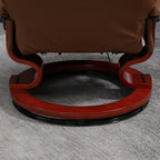 Fauteuil inclinable pivotant manuel réglable en similicuir HomCom avec repose-pieds confortable et relaxant