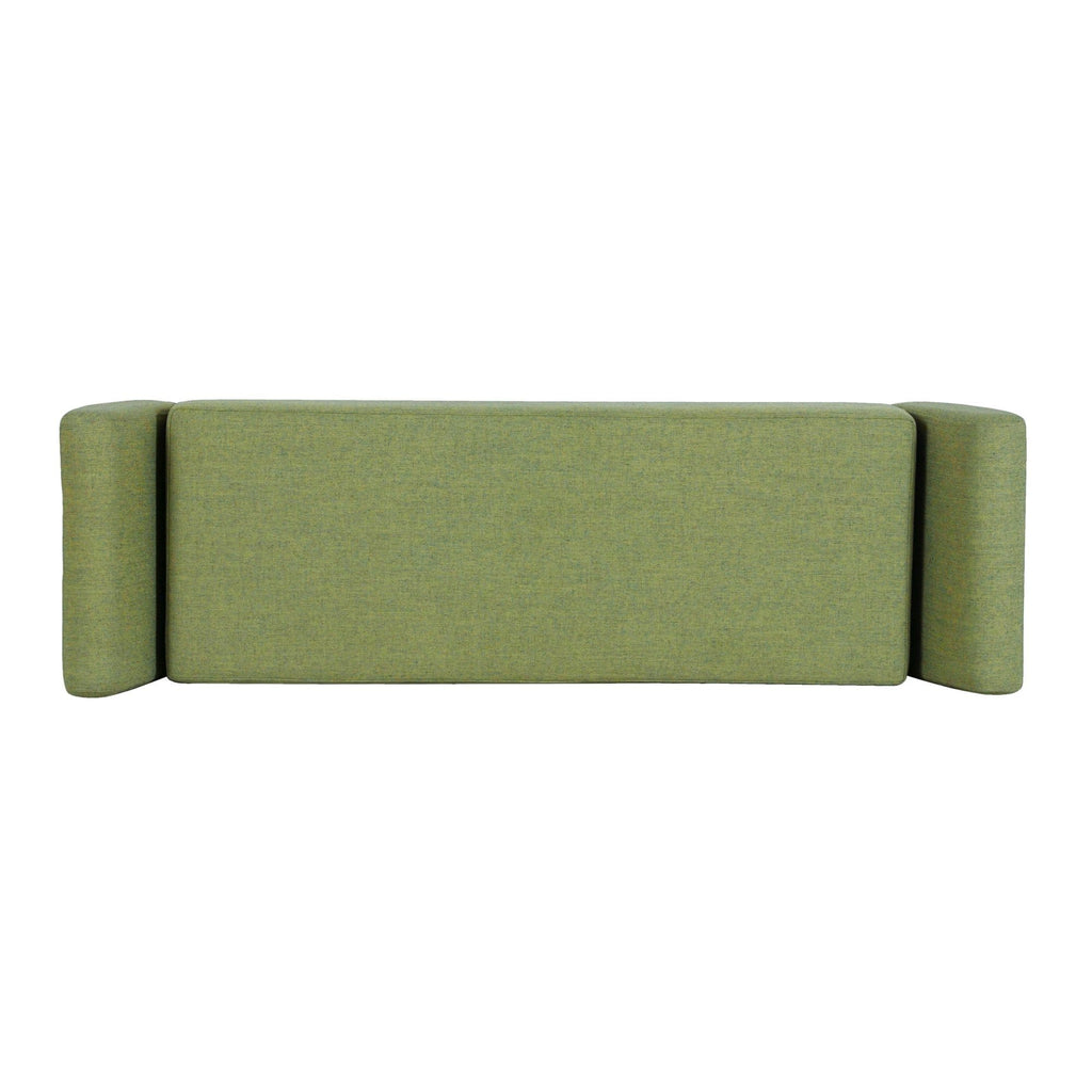 Banc de rangement moderne en sherpa avec pieds en bois HomePop
