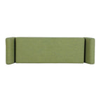 Banc de rangement moderne en sherpa avec pieds en bois HomePop