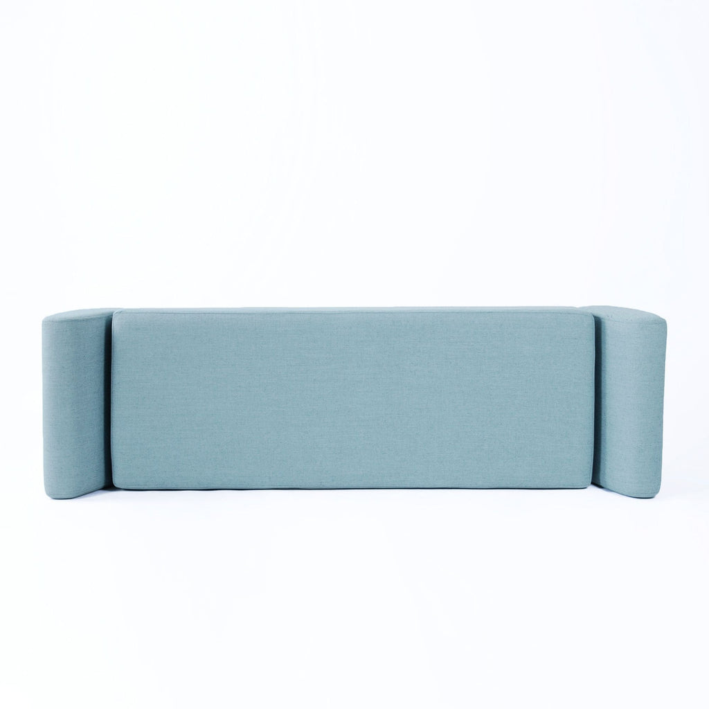 Banc de rangement moderne en sherpa avec pieds en bois HomePop