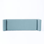 Banc de rangement moderne en sherpa avec pieds en bois HomePop