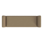 Banc de rangement moderne en sherpa avec pieds en bois HomePop