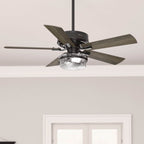 Ventilateur de plafond intérieur/extérieur Hunter 52 Canyon Ridge, éclairage LED, télécommande portable - Style campagnard, rustique, industriel