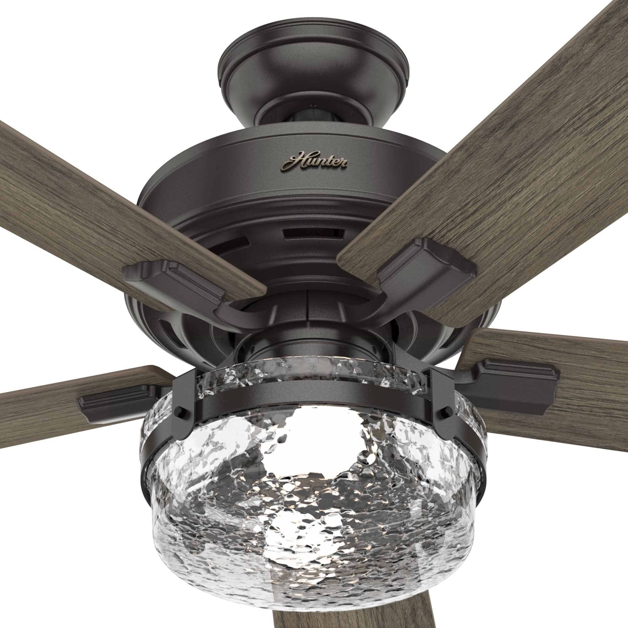 Ventilateur de plafond intérieur/extérieur Hunter 52 Canyon Ridge, éclairage LED, télécommande portable - Style campagnard, rustique, industriel