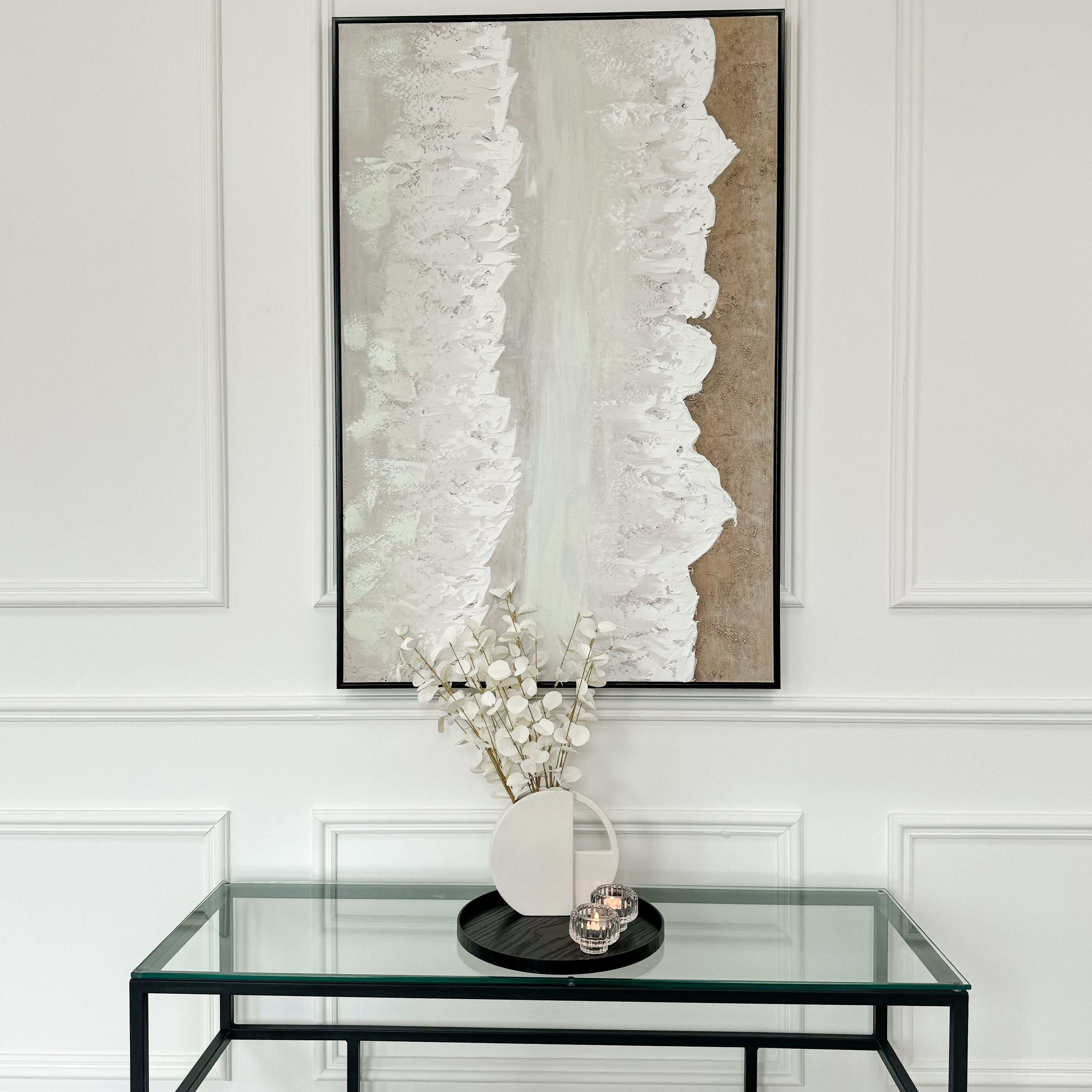 Toile peinte dans des tons naturels et calmes de plage