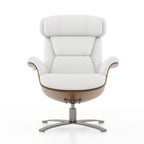 Fauteuil inclinable Jovan 31,5 en bois courbé et cuir véritable