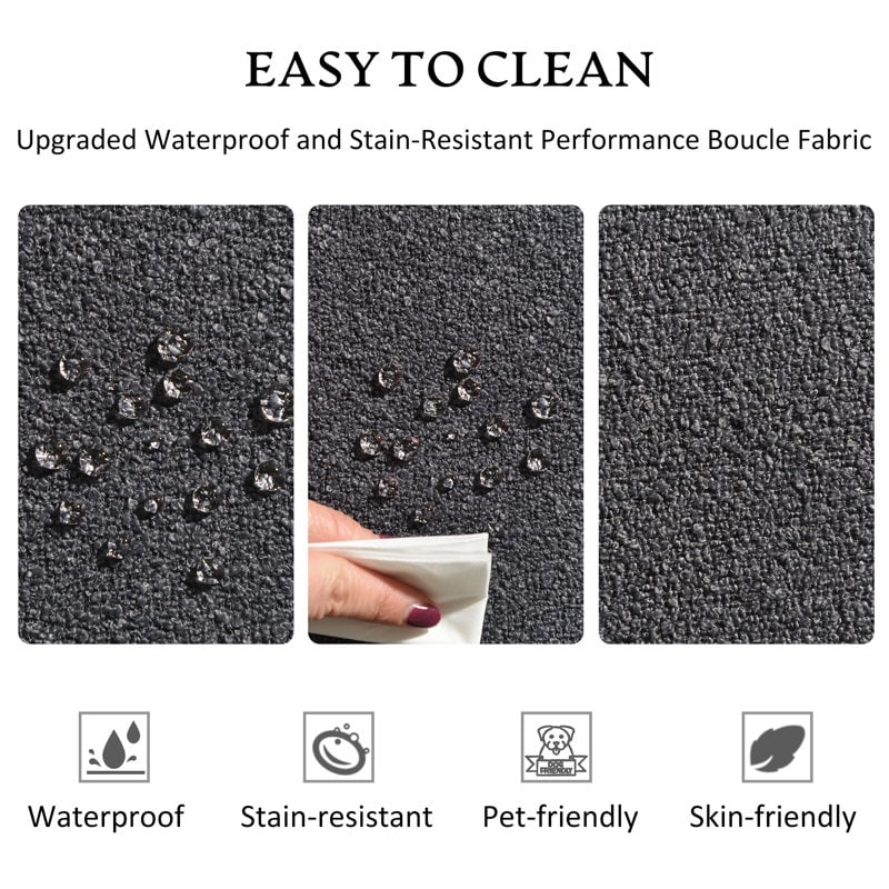 Causeuse 2 places rembourrée KINWELL Boucle avec oreillers