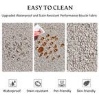 Causeuse 2 places rembourrée KINWELL Boucle avec oreillers