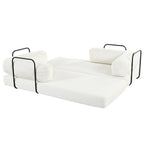 Canapé-lit modulaire en L en tissu velours côtelé