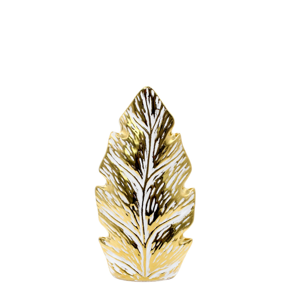 Vase en céramique à détails de feuilles de taille moyenne