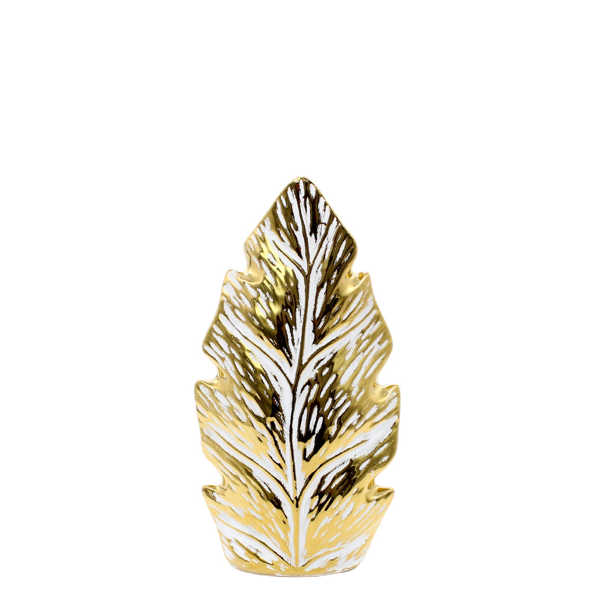Vase en céramique à détails de feuilles de taille moyenne