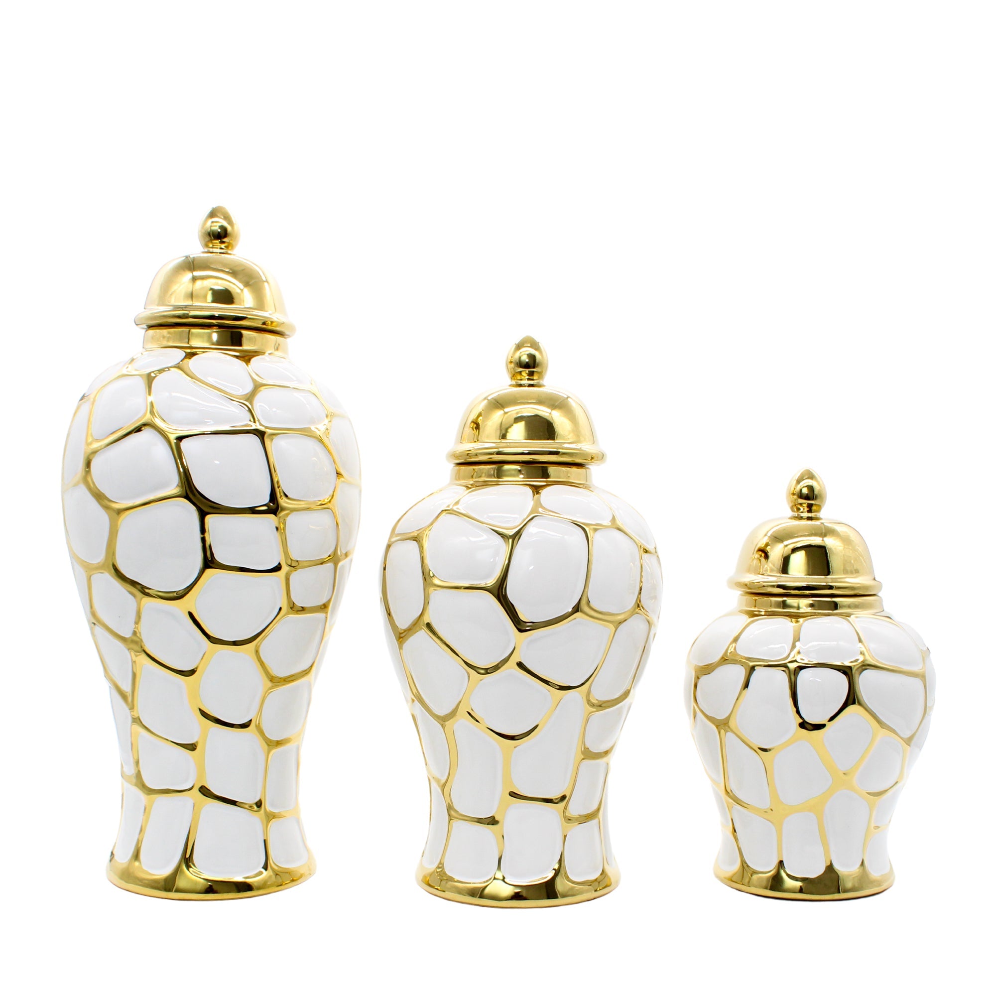 Petit pot à gingembre incurvé avec détails dorés