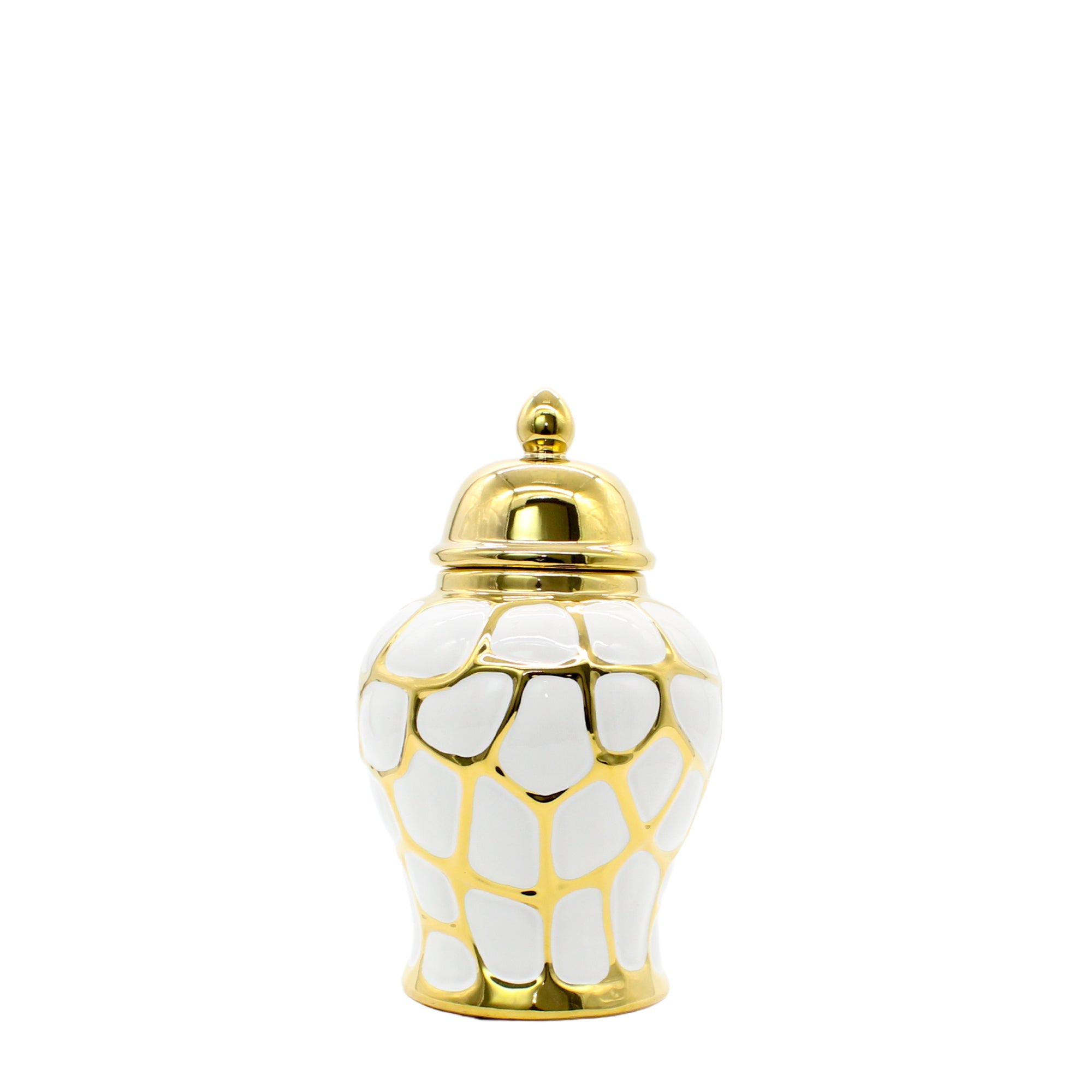 Petit pot à gingembre incurvé avec détails dorés