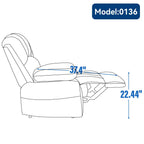 Grand fauteuil inclinable manuel pour adulte, canapé inclinable simple en tissu confortable, fauteuil inclinable rembourré pour salon