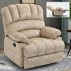 Grand fauteuil inclinable manuel pour adulte, canapé inclinable simple en tissu confortable, fauteuil inclinable rembourré pour salon