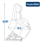 Fauteuil inclinable électrique Lazy Boy à double moteur en chenille avec massage et chauffage lombaire, deux porte-gobelets, gris-bleu