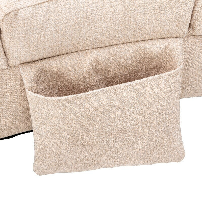 Fauteuil de massage inclinable en lin Intérieur avec télécommande, fauteuil de massage électrique ergonomique, 5 modes