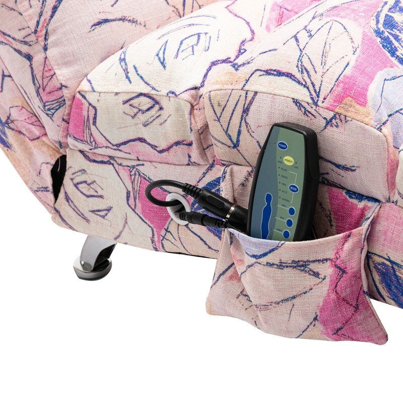 Fauteuil de massage inclinable en lin Intérieur avec télécommande, fauteuil de massage électrique ergonomique, 5 modes