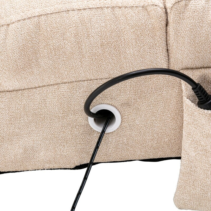 Fauteuil de massage inclinable en lin Intérieur avec télécommande, fauteuil de massage électrique ergonomique, 5 modes