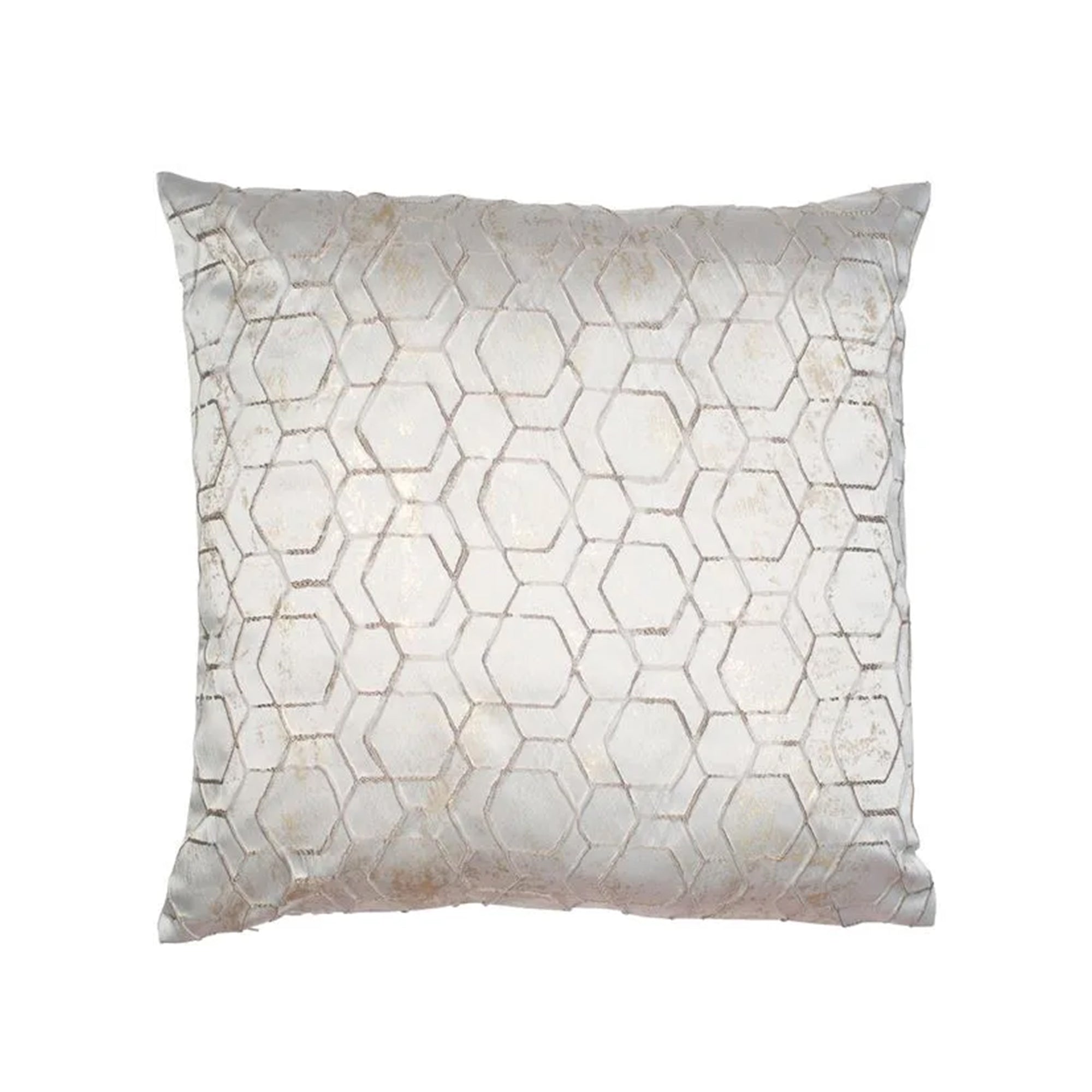 Coussin texturé satiné gris pâle et or Malini