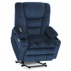 Fauteuil inclinable électrique à double moteur MCombo, grand format, avec massage et double chauffage, pour personnes âgées de grande taille, tissu R7635
