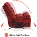 Fauteuil inclinable à bascule électrique surdimensionné MCombo à double moteur, sans accoudoirs, idéal pour le salon, tissu PR607