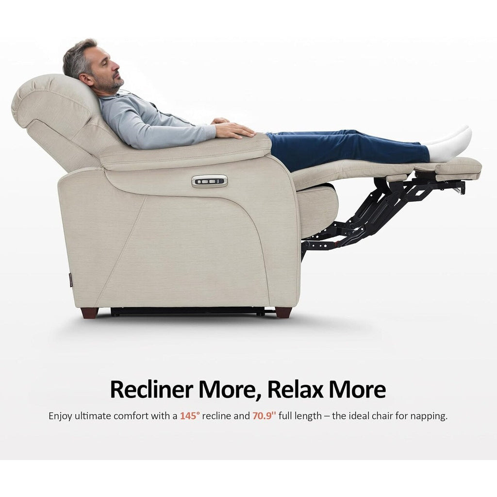 Fauteuil inclinable électrique MCombo Zero Wall-Hugger avec appui-tête réglable, idéal pour les petits espaces et les camping-cars, tissu ST257