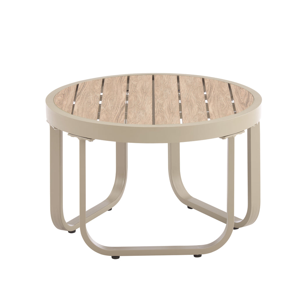 Salon de jardin 5 places en aluminium beige Venice avec coussins beiges