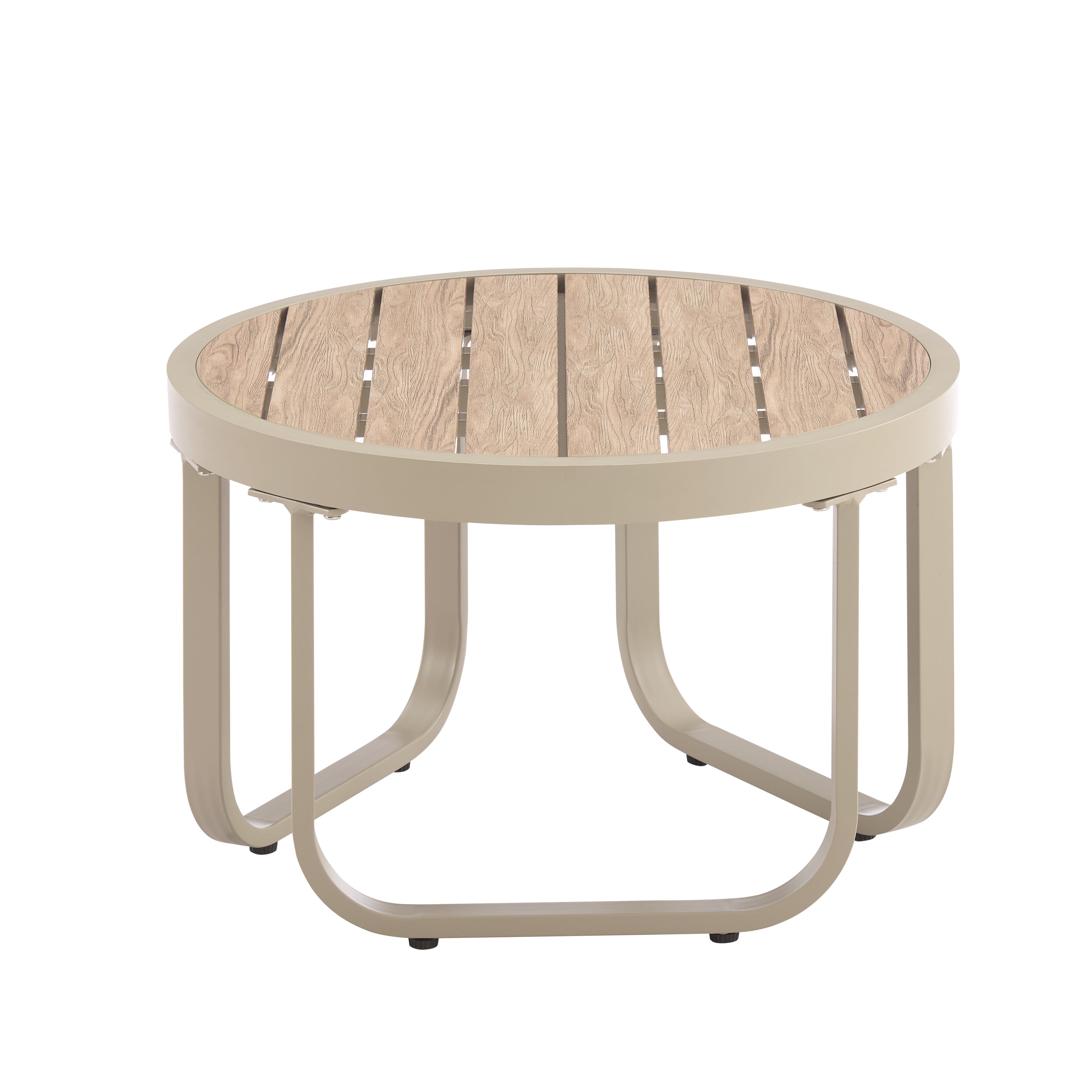 Salon de jardin 5 places en aluminium beige Venice avec coussins beiges