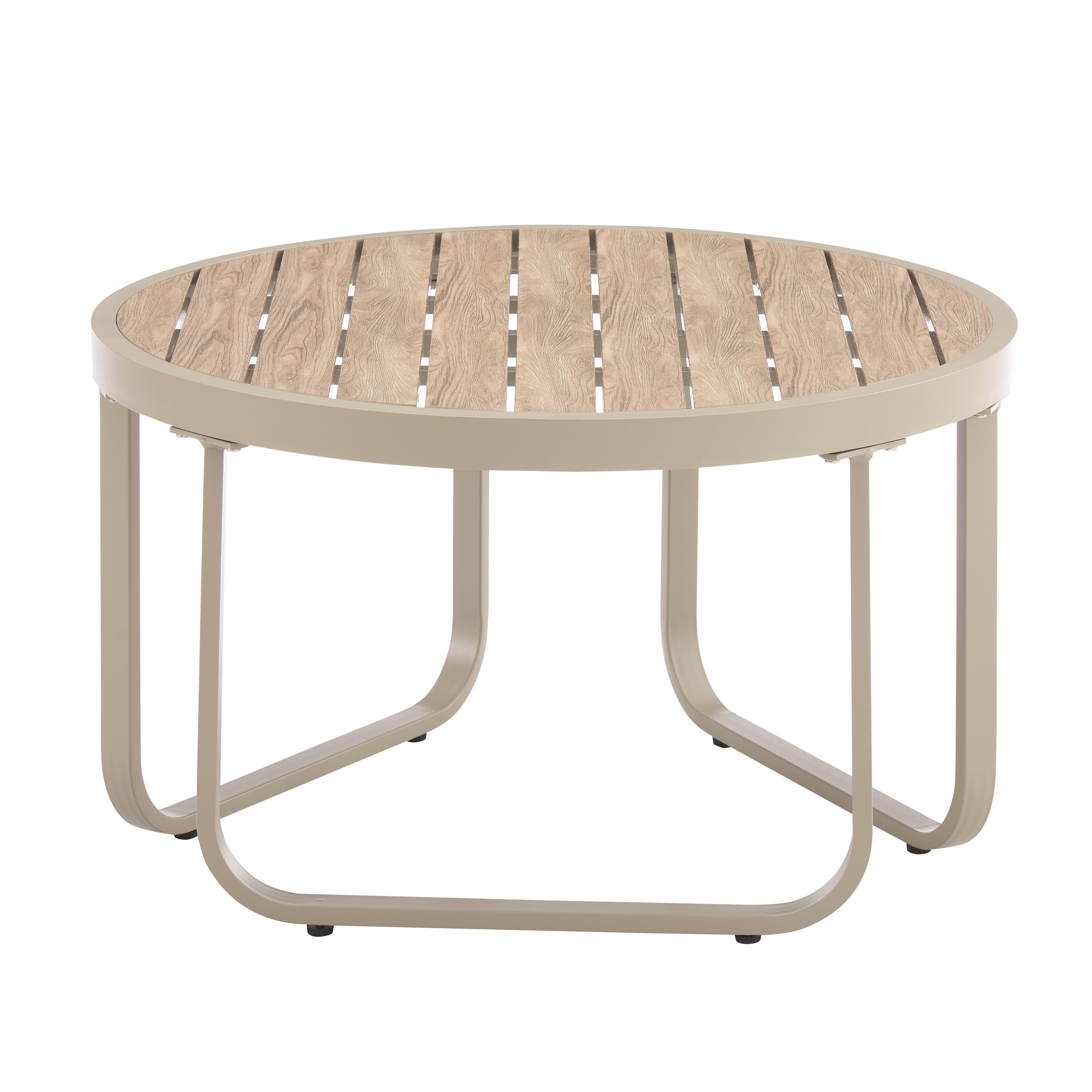 Salon de jardin 5 places en aluminium beige Venice avec coussins beiges