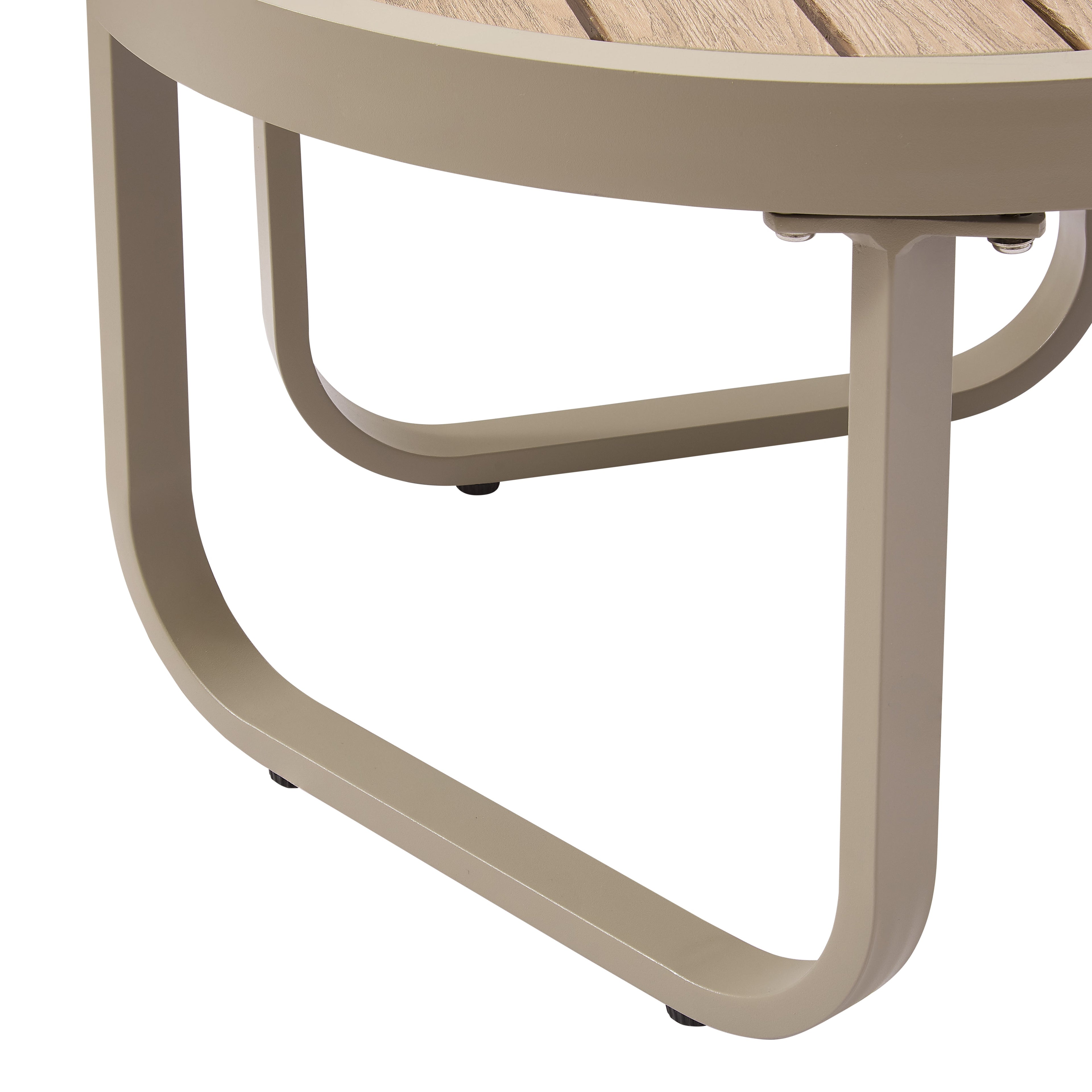 Salon de jardin 5 places en aluminium beige Venice avec coussins beiges