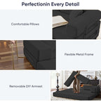 Canapé-lit convertible Mixoy avec accoudoirs amovibles, matelas pliant, canapé-lit de sol amovible et lavable