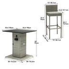 Ensemble de bar en osier pour meubles d'extérieur Moasis 5 pièces - 5 pièces