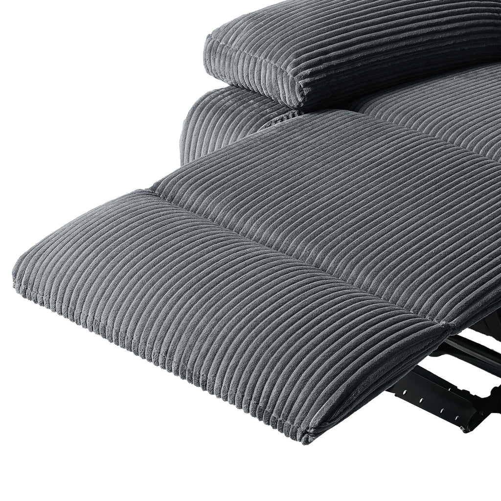 Fauteuil inclinable manuel moderne en velours côtelé, fauteuil inclinable réglable avec accoudoirs larges