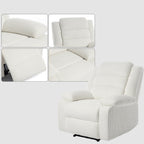 Fauteuil inclinable manuel moderne en velours côtelé, fauteuil inclinable réglable avec accoudoirs larges