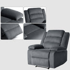 Fauteuil inclinable manuel moderne en velours côtelé, fauteuil inclinable réglable avec accoudoirs larges