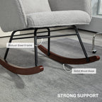 Fauteuil à bascule rembourré moderne avec dossier haut, appui-tête et coussin lombaire pour salon ou chambre à coucher