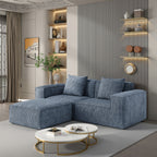 Canapé convertible modulable 2 places en velours côtelé gris