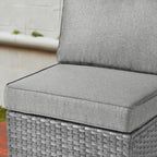 Ensemble de salon sectionnel OVIOS en osier à siège profond, 11 pièces, chaises pivotantes, foyer