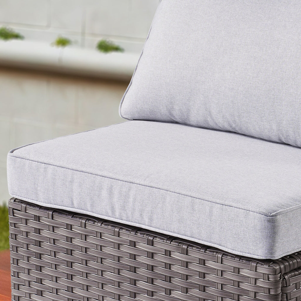 Ensemble de salon sectionnel OVIOS en osier à siège profond, 11 pièces, chaises pivotantes, foyer