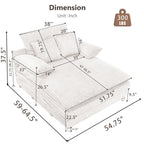 Canapé-lit surdimensionné en velours côtelé moelleux et réglable