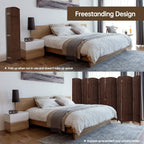 Paravent de séparation de pièce de 6 pieds de haut en fibre tissée, écran de confidentialité autoportant, écran pliant