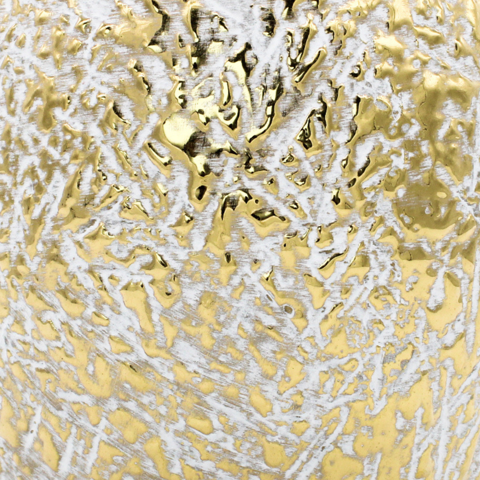 Vase rond doré blanc et or